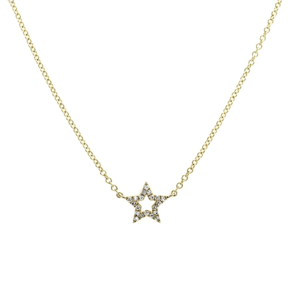 EF Collection 14K Gold Diamond Star Necklace
